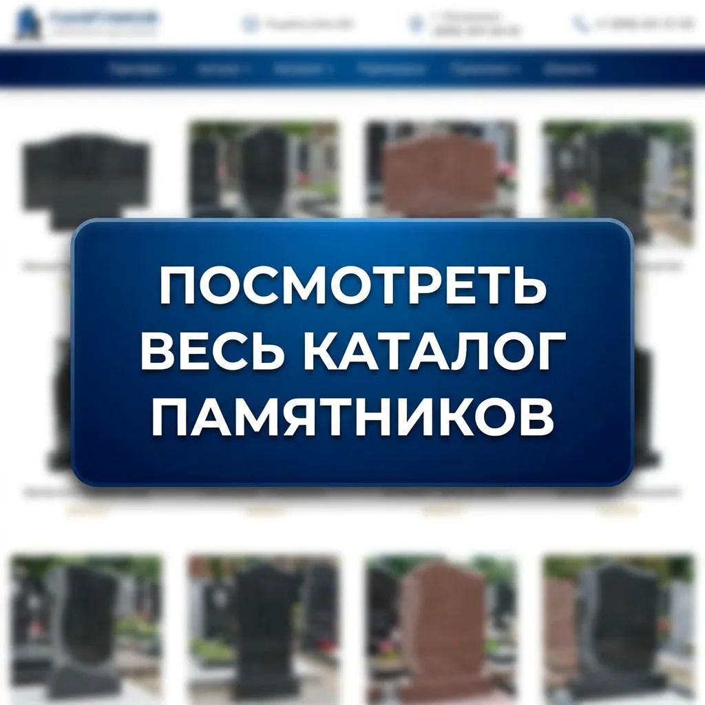Полный каталог памятников в Горках — одиночные, двойные, с крестом
